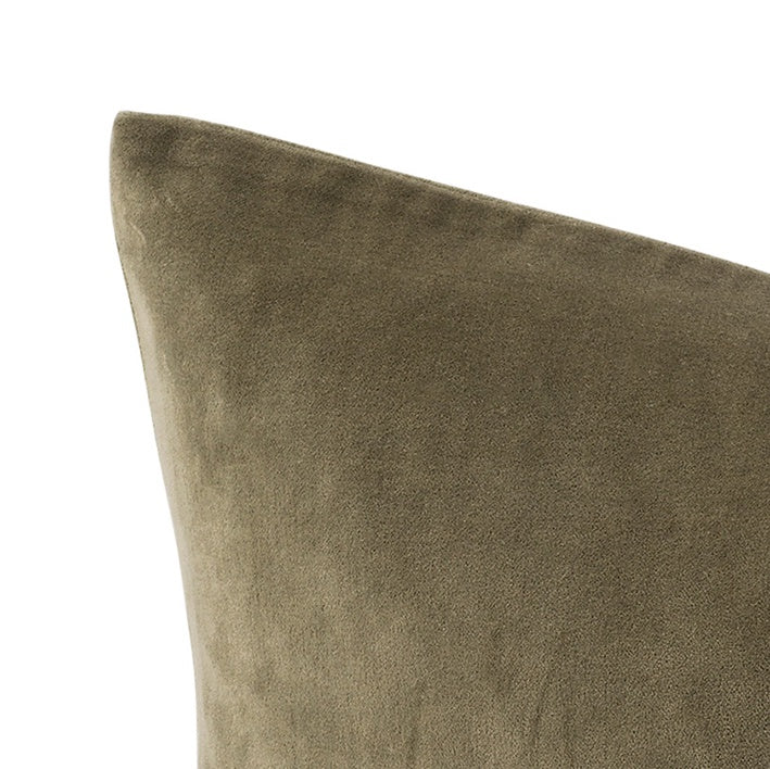 Cotton velvet cushion cover sage 55cm