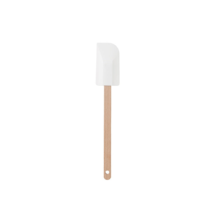 Wooden spatula with white silicone head