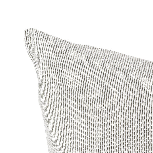 Stripe washed cotton cushion cover olive 55cm