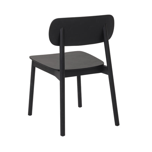 American oak dining chair black