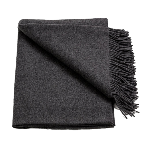 Cashmere merino throw 135 x 190cm dark grey