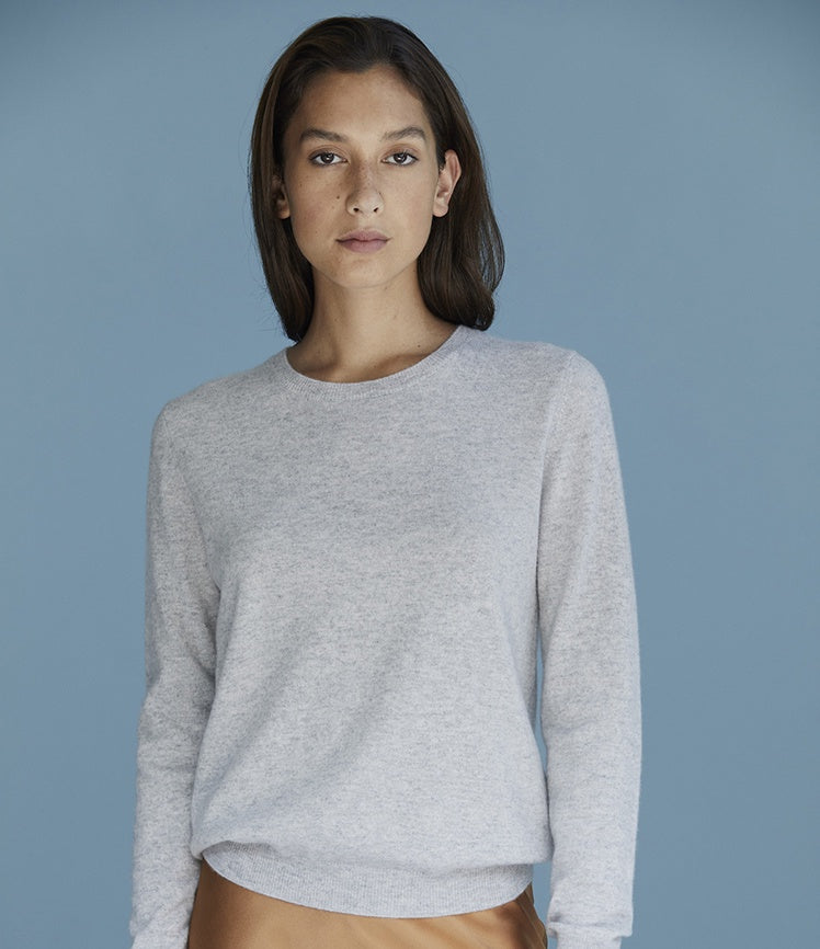 Sam cashmere crew neck knit silver marle