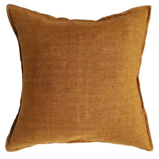 Cassia linen cushion cover tobacco 55cm