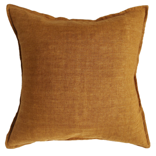 Cassia linen cushion cover tobacco 55cm