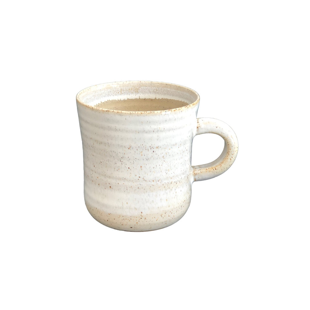 NZ made straight sided mug speckled natural