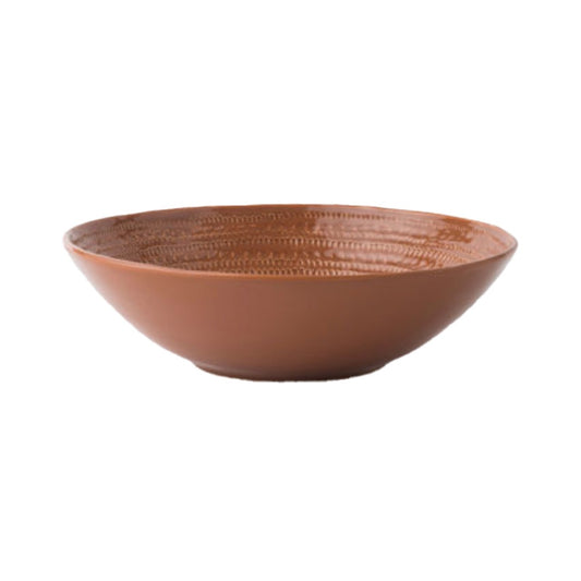 Embossed serving bowl chestnut 32cm