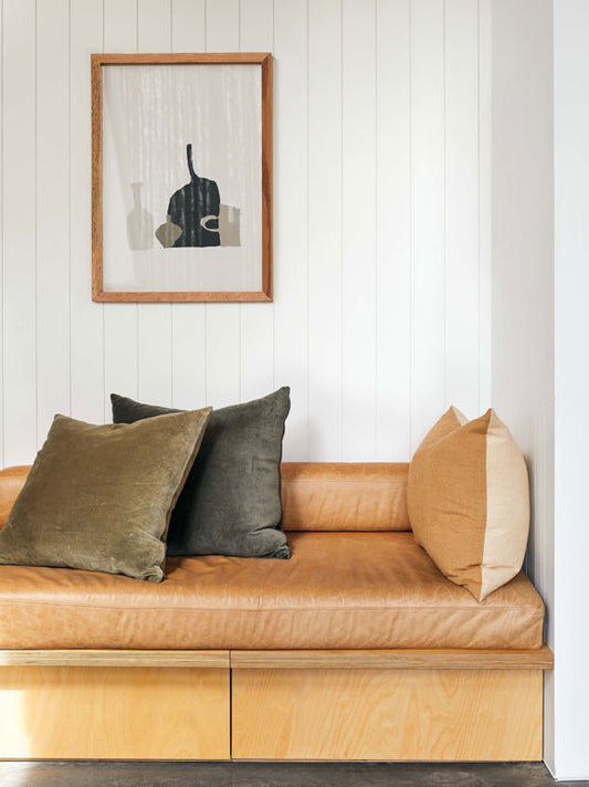 Cotton velvet cushion cover nori 55cm