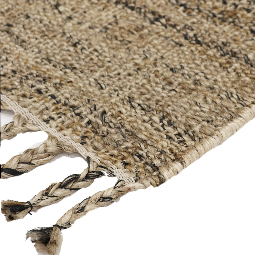 Woven hemp floor rug natural