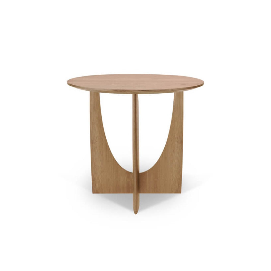 Oak geometric side table natural 50cm