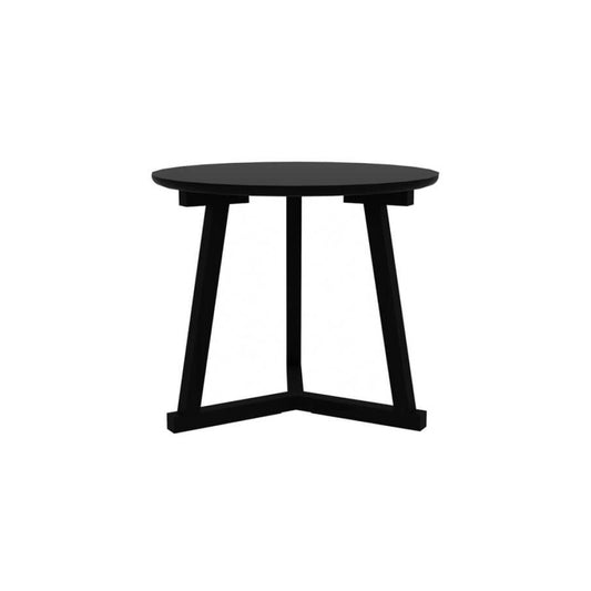 Oak tripod side table black 70cm