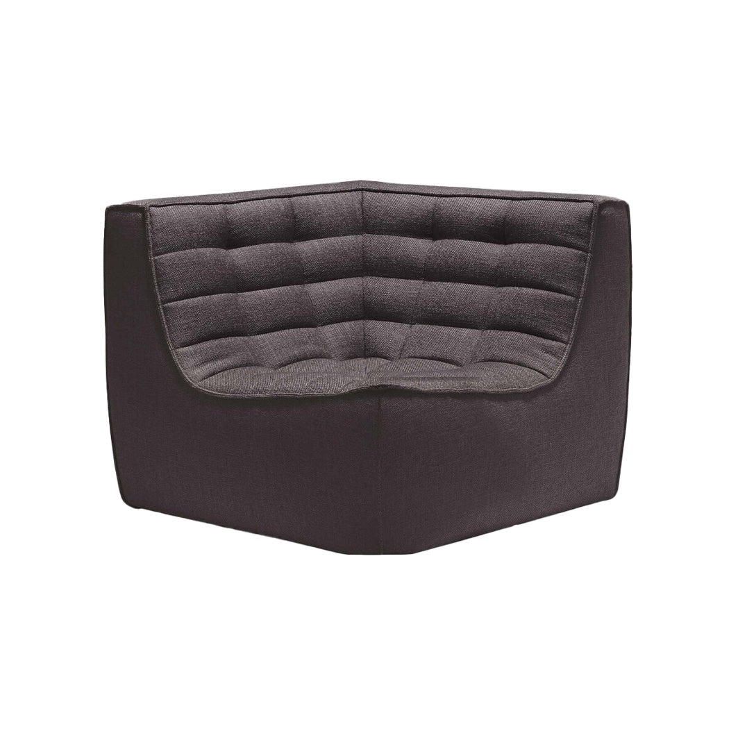 Sebastian square sofa corner seat dark grey