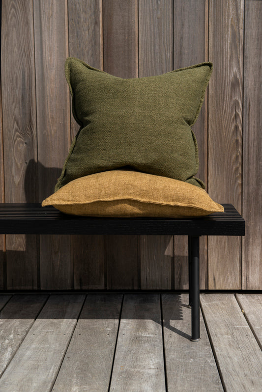 Flaxmill linen cushion cover moss 50cm
