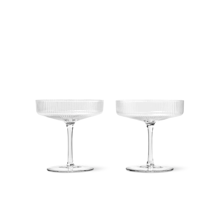 Ripple champagne saucers set of 2