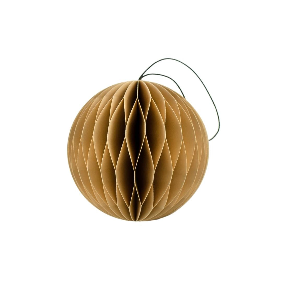 Hanging paper ornament sphere flaxseed