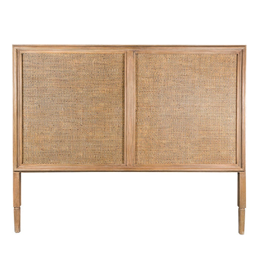 Add texture to your bedroom with this panelled rattan bedhead featuring a wooden frame in a light natural finish for a relaxed neutral style.  The bedhead is available in queen and king sizes.  Dimensions: Queen  160cm wide x 135cm high x 6cm deep King  190cm wide x 135cm high x 6cm deep  Please note the bed is not included, but can be bought seperately.