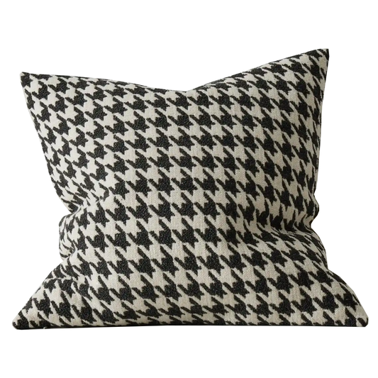 Boucle houndstooth cushion cover midnight 50cm