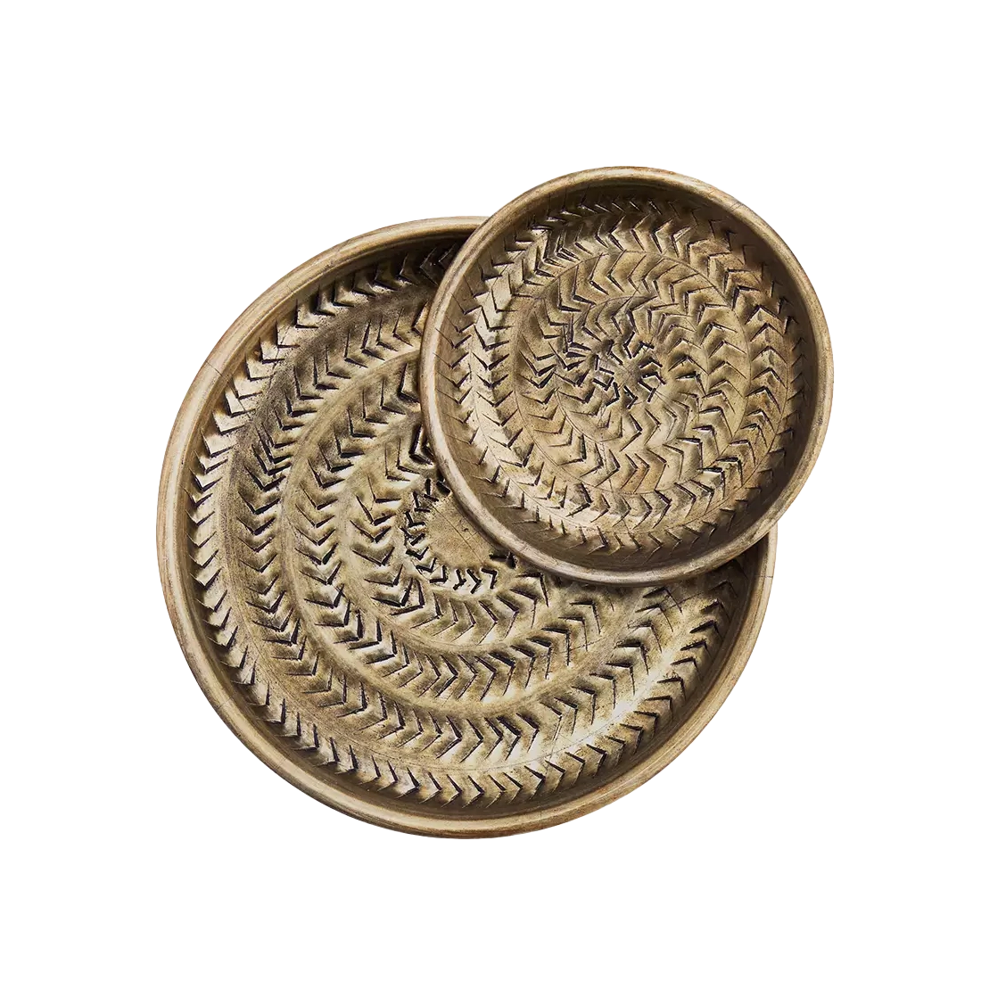 Hammered metal round tray 15cm brass