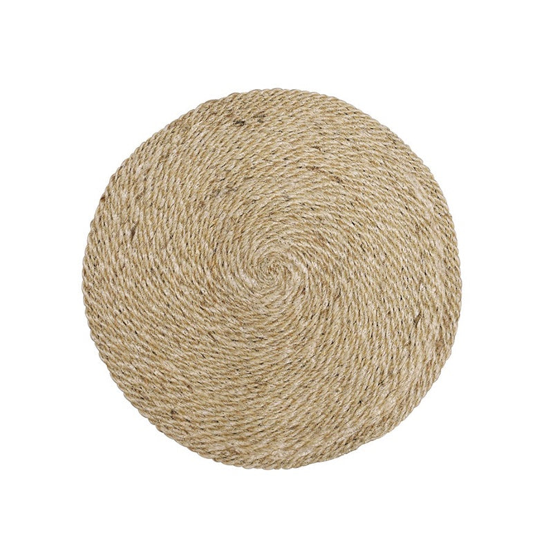 Handwoven round jute placemat natural 38cm