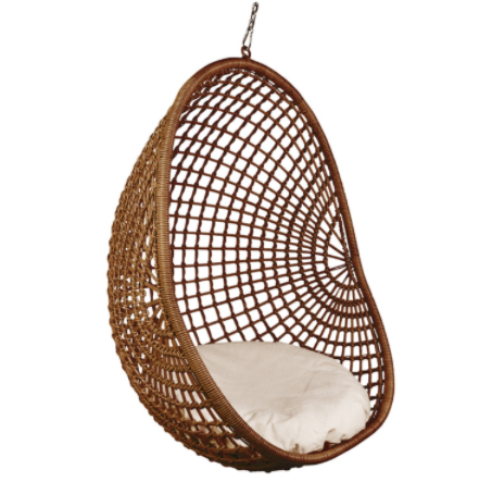 Outdoor hanging chair check dark natural