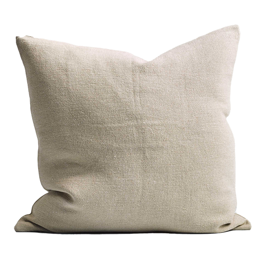 Heavy linen cushion 50cm natural