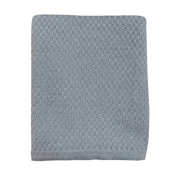 Merino baby basket weave blanket dark grey green with envy nz