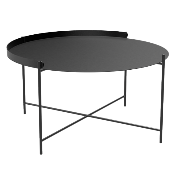 Outdoor tray table 76cm black