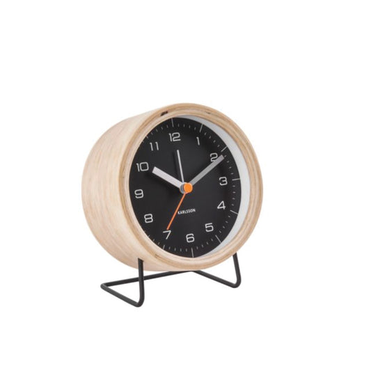Karlsson innate wooden alarm clock black