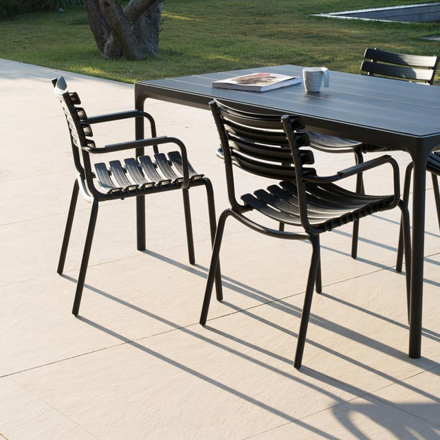 Outdoor aluminium dining table black