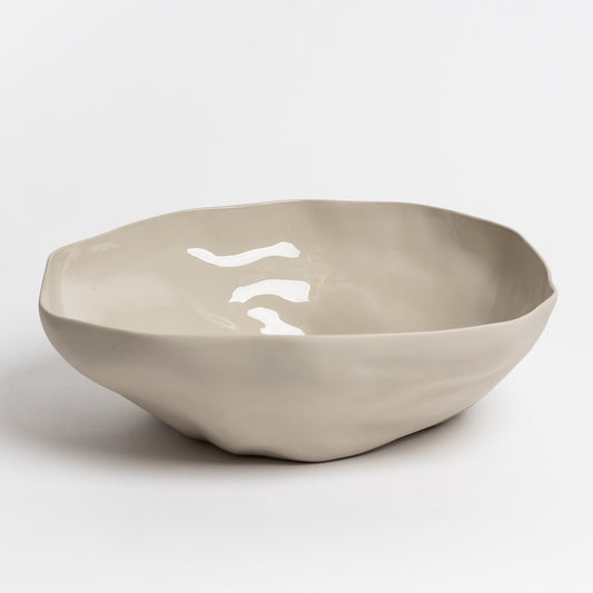 Large ceramic organic shaped bowl cashmere 35cm