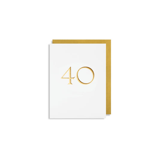 40 mini Gold foil mini card.  Card is blank inside.  Card size: 90mm x 120mm (folded)
