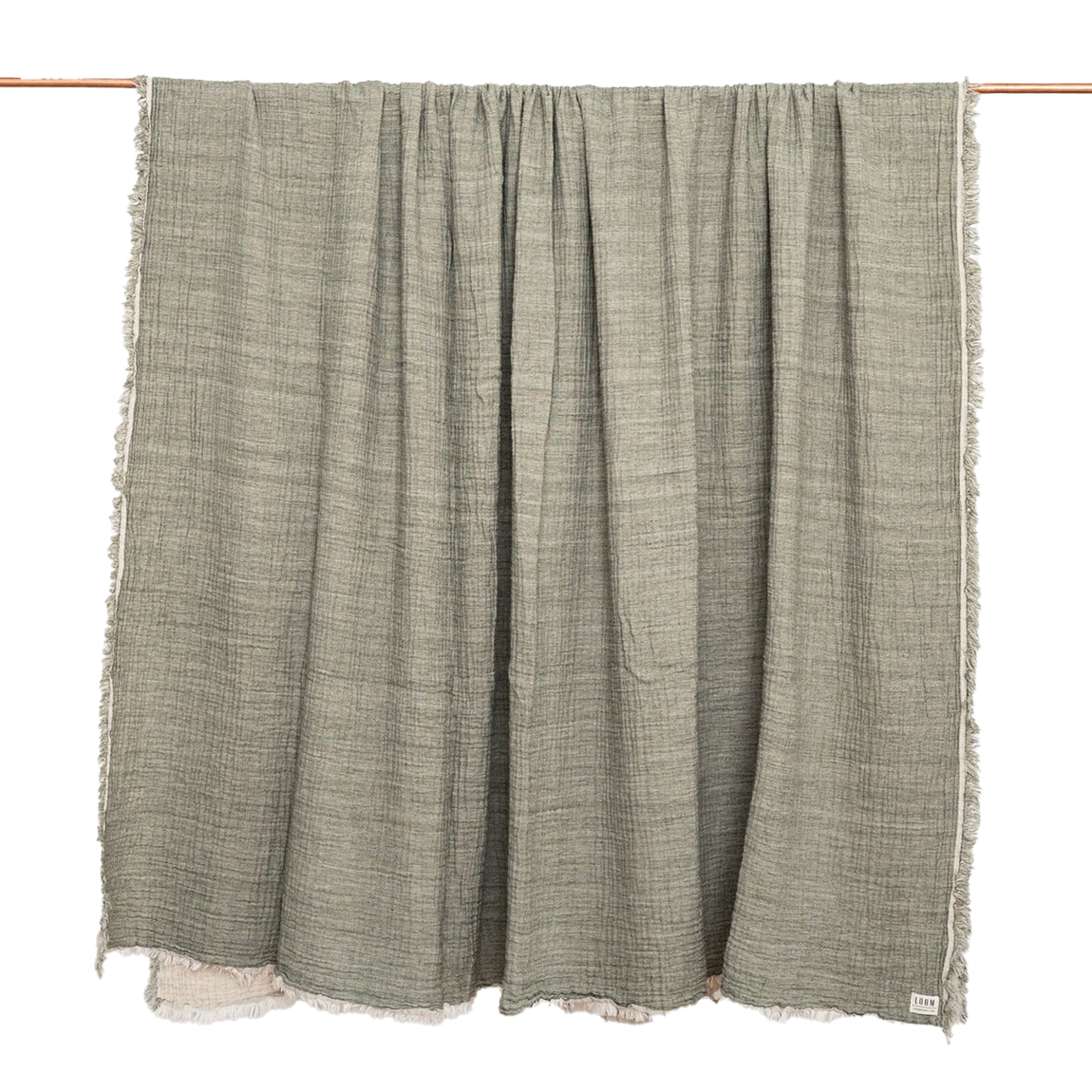 Nomad linen blend throw lichen 200 x 240cm green with envy nz