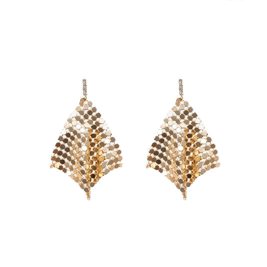 Mesh earrings gold