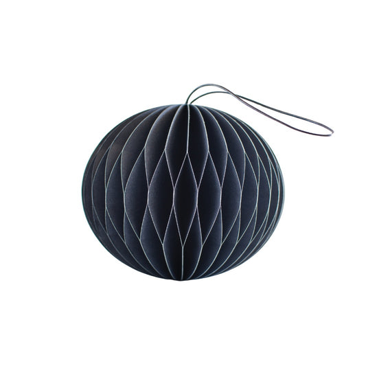 Hanging paper ornament sphere charcoal