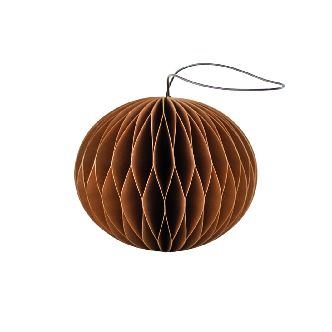 Hanging paper ornament sphere rust