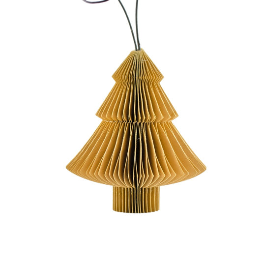 Hanging paper ornament xmas tree golden sand