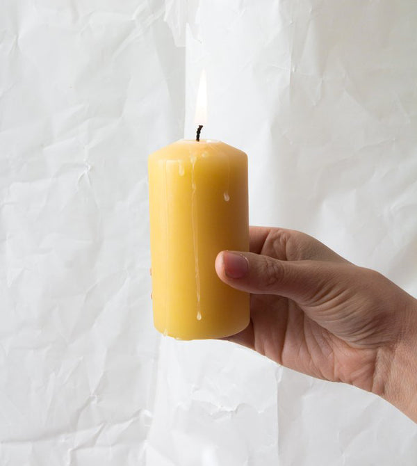 NZ Made beeswax candle green with envy nz