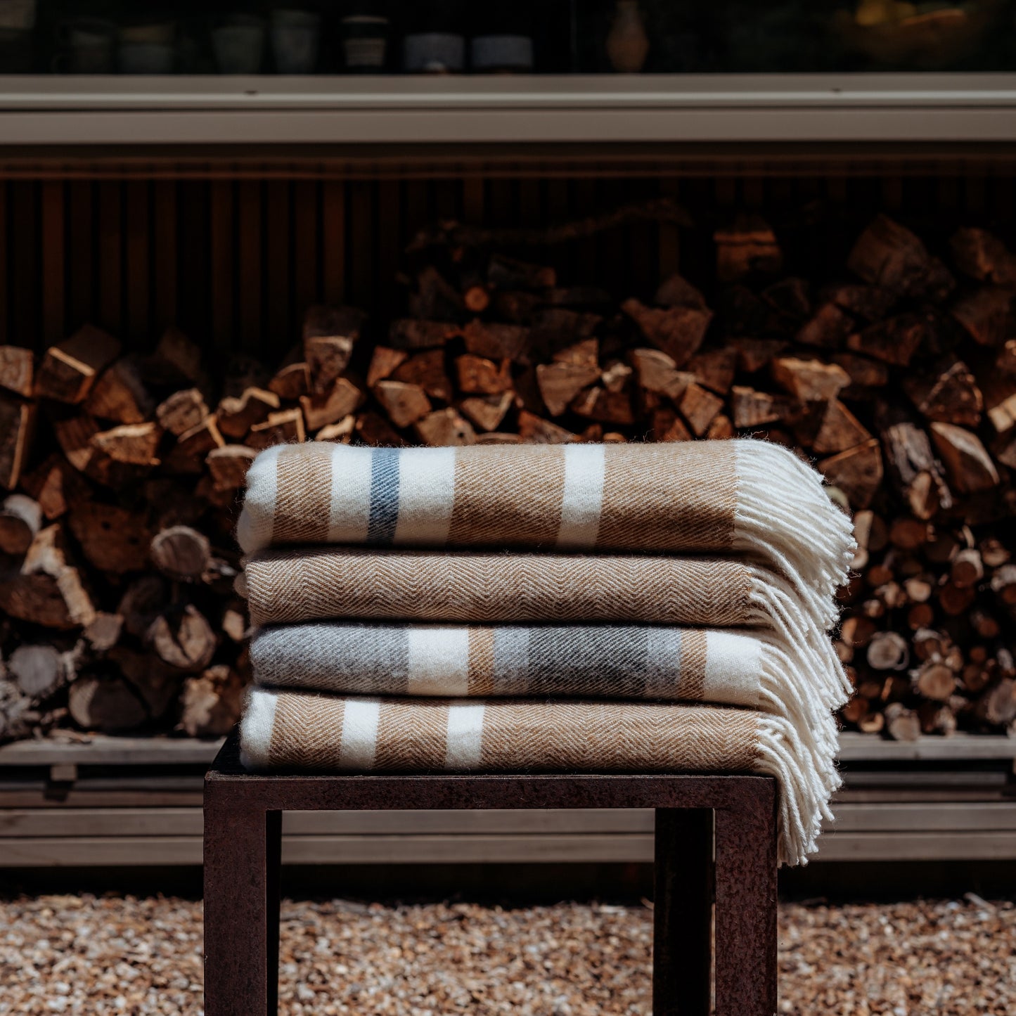 Raglan NZ lambswool blanket caramel 150 x 180cm