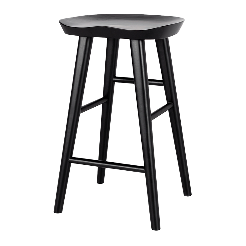 Oak counter stool black 65cm high