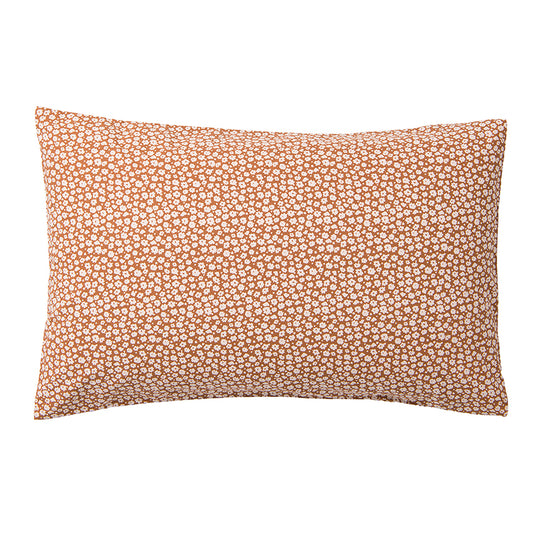 Pair of organic cotton pillowcase forget me not toffee