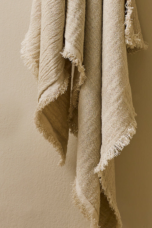 Papyrus cotton throw natural 130 x 200cm