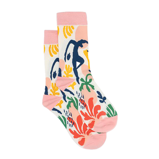 Pink abstract reef socks