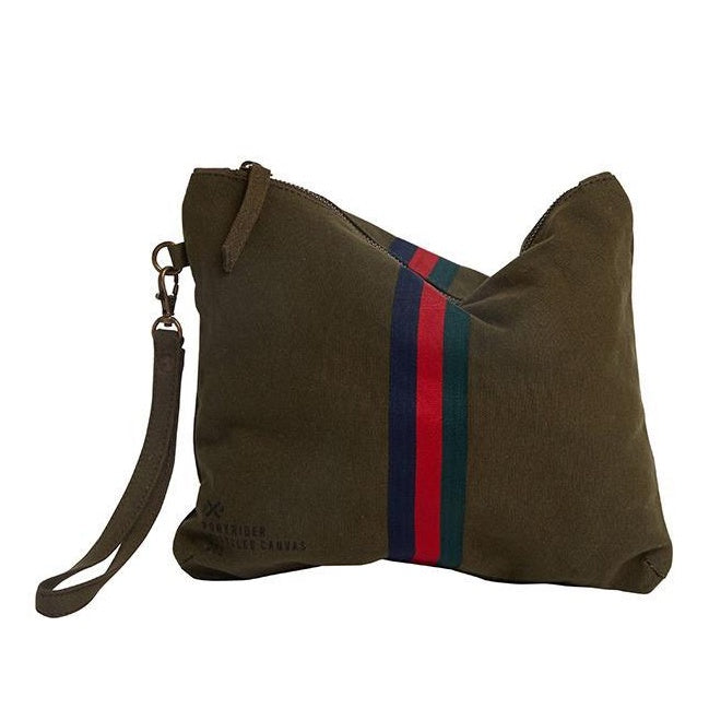 Pony Rider recycled truck canvas pouch khaki