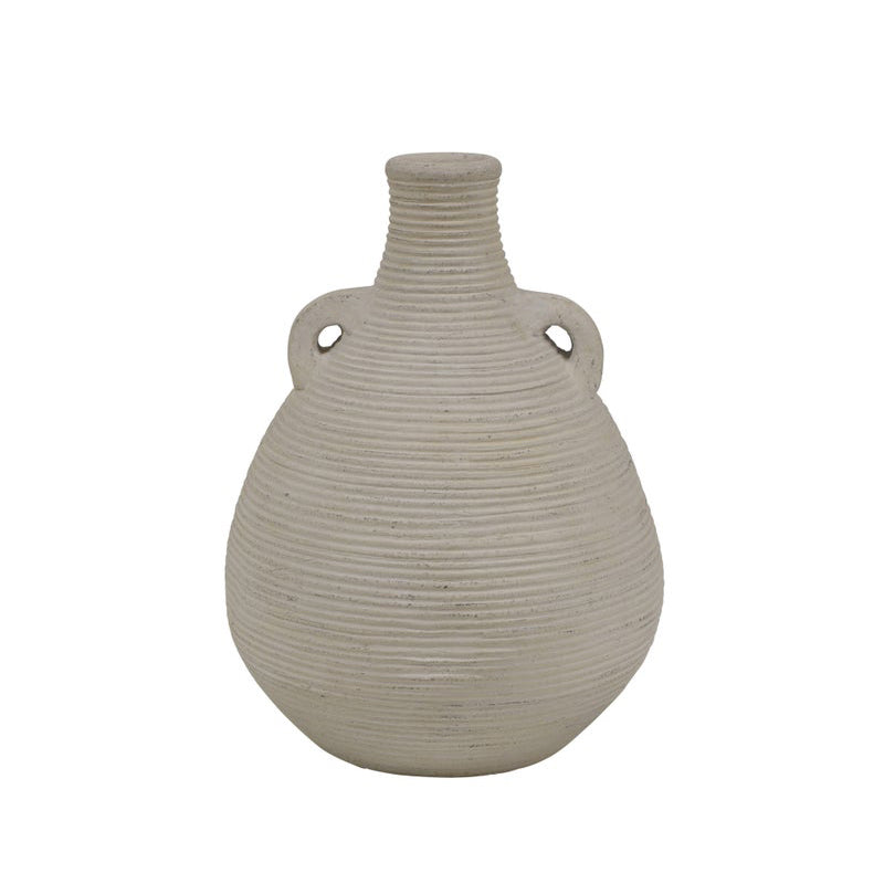 Rustic terraced vase off-white