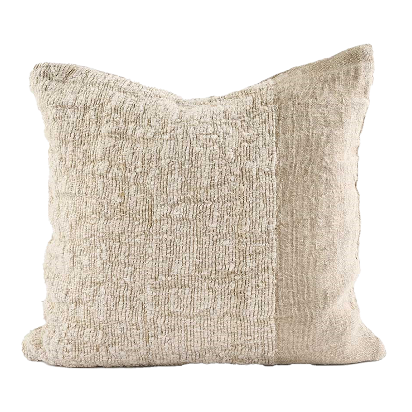 Raffine hand woven linen cushion cover 50cm