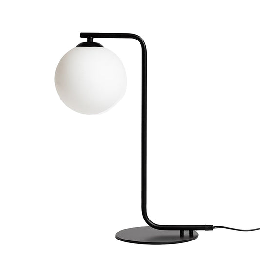 Round frosted table lamp black