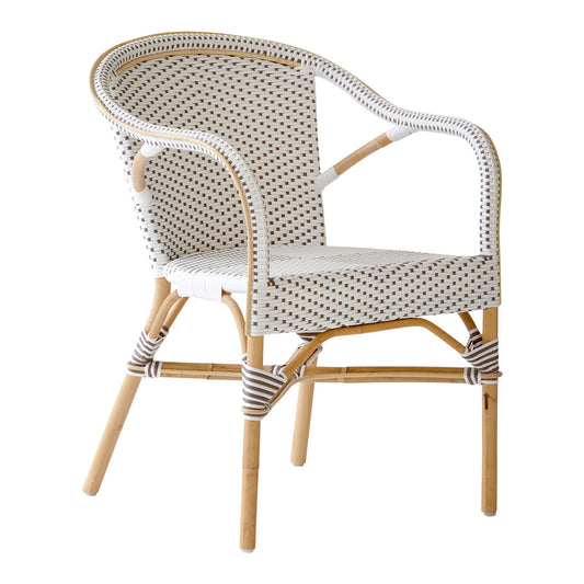 Sika Design Madeleine armchair with rattan frame white