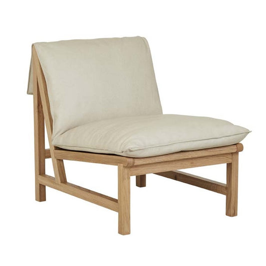 Cantaloupe leather foldover chair limestone