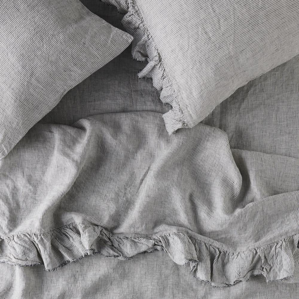 SOW pinstripe linen fitted sheet