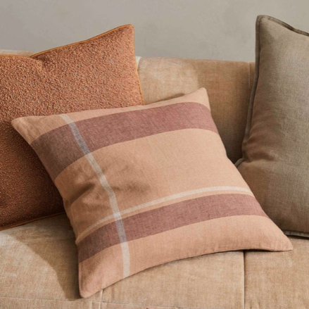 Dante linen cushion cover terracotta 50cm