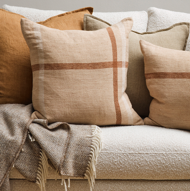 Keswick linen cushion cover taupe 50cm